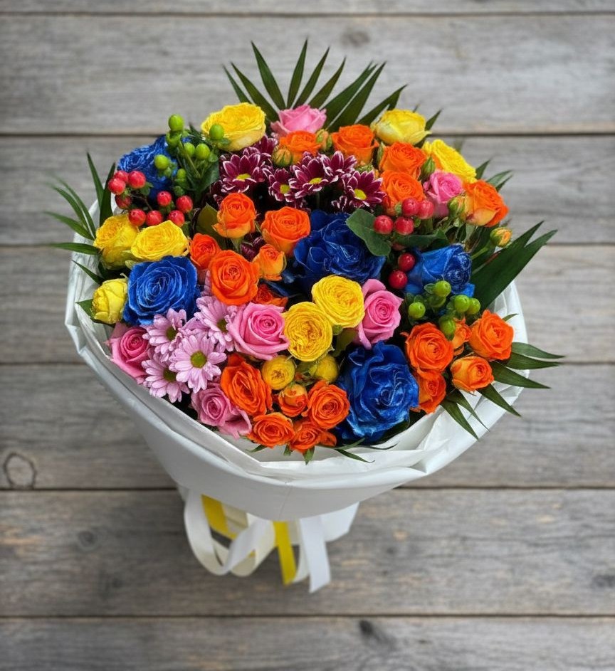 Букет цветов из: Розы и Хризантемы в Верхошижемье