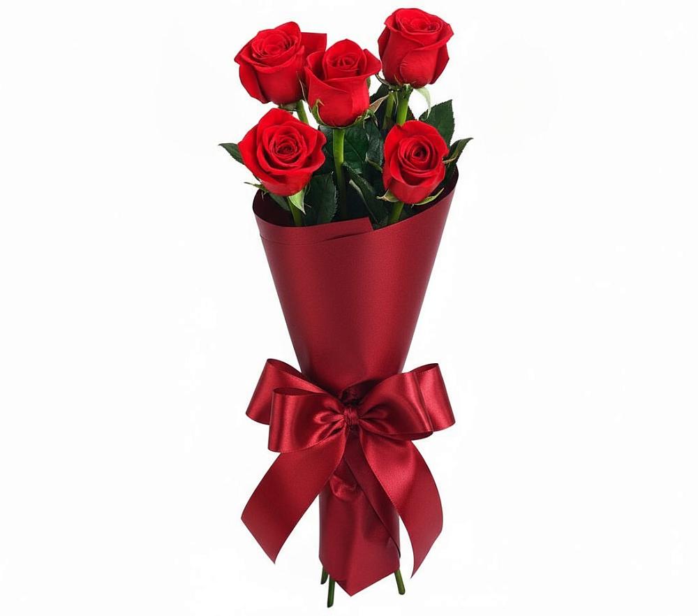 Букет 5 Красных роз Эдлесс Лав в Верхошижемье