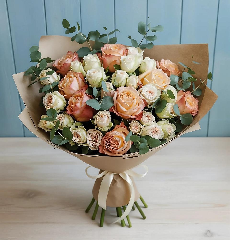 Букет цветов из: Альстромерии и Розы в Верхошижемье