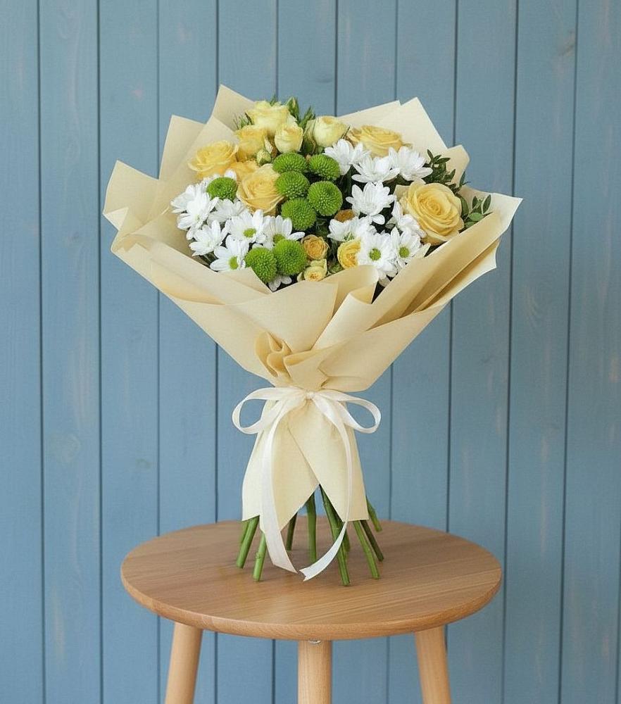 Букет цветов из: Хризантемы и Розы в Верхошижемье