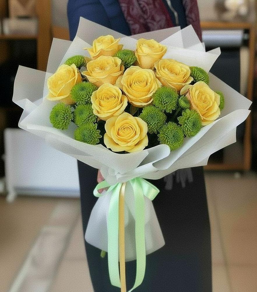 Букет цветов из: Хризантемы и Розы в Верхошижемье