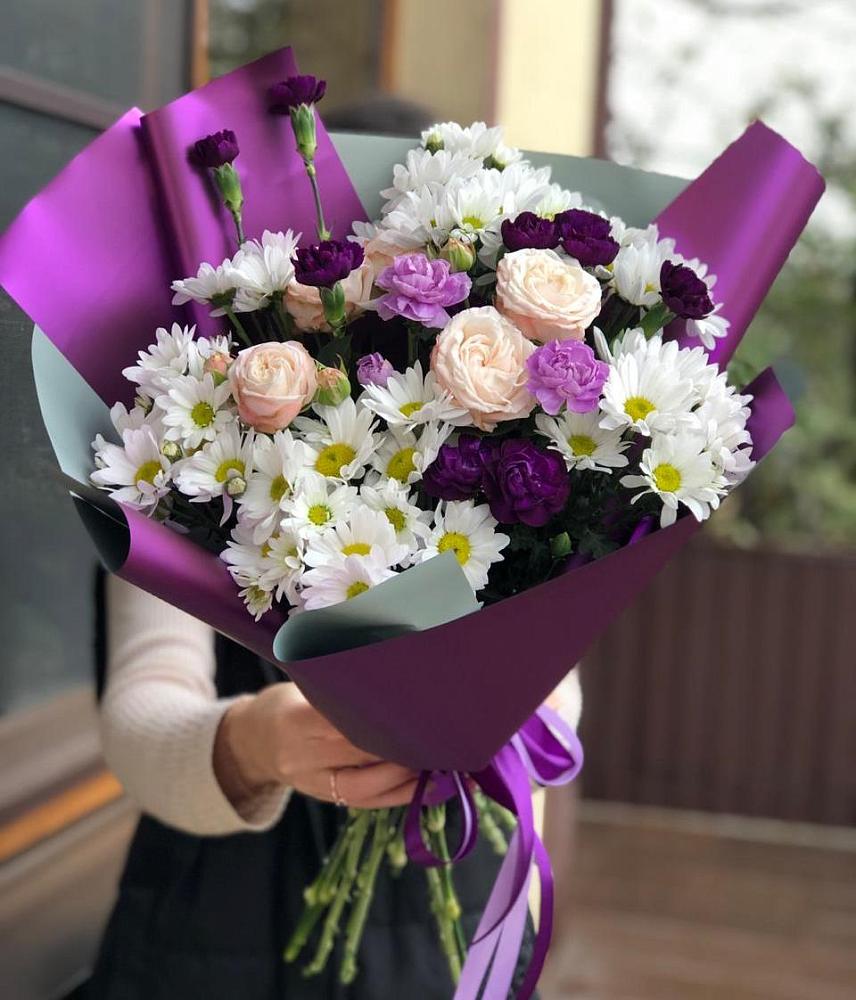 Букет цветов из: Хризантемы, Гвоздики и Розы в Верхошижемье