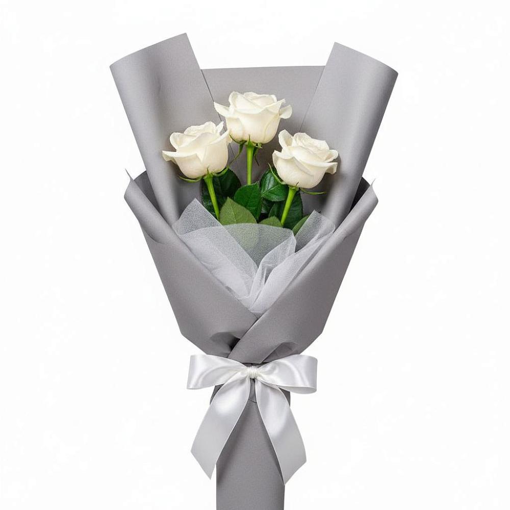 Букет 3 белые розы в Верхошижемье