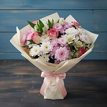 Букет цветов из:  Хризантемы, Альстромерии и Розы в Верхошижемье