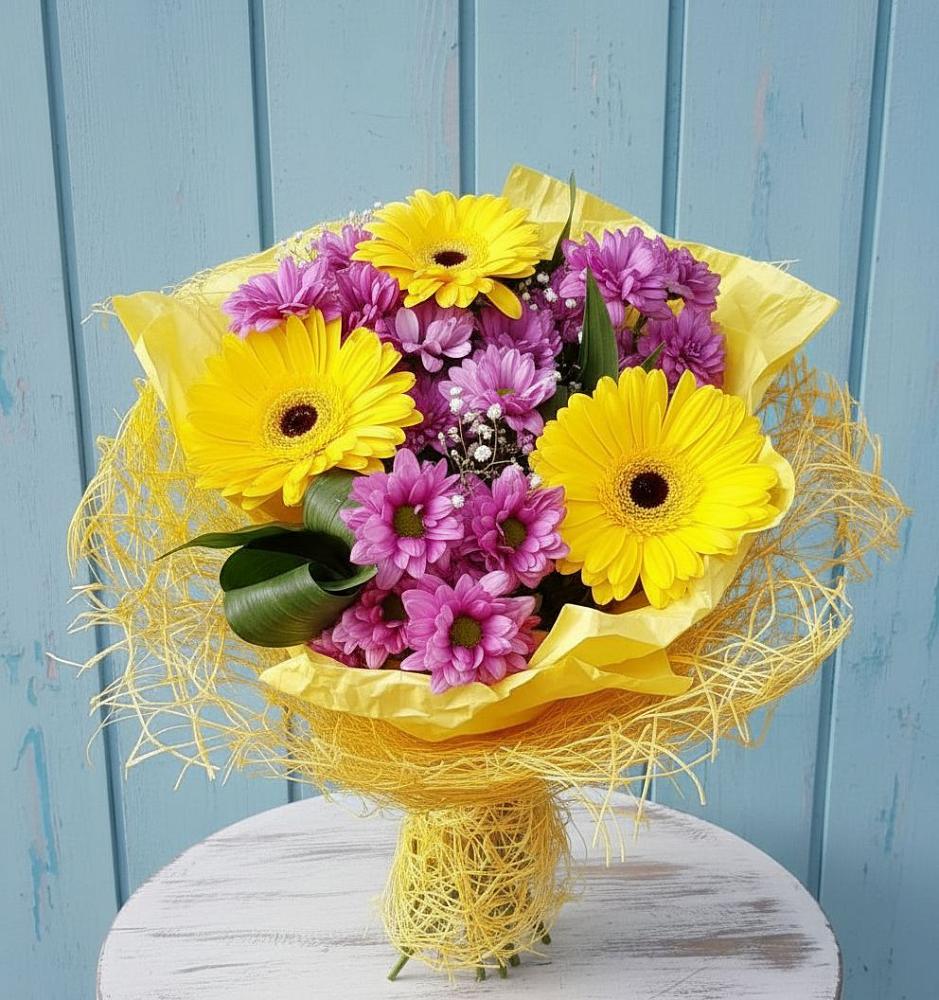 Букет цветов из: Хризантемы и Герберы в Верхошижемье