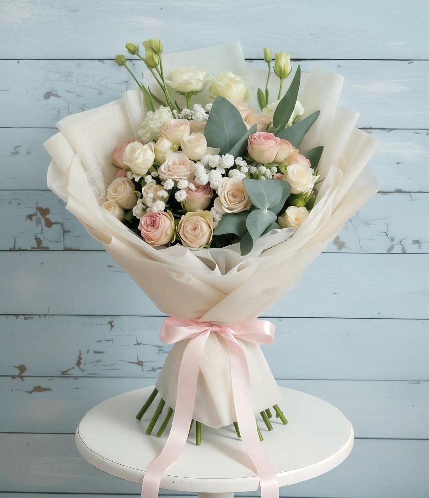 Букет цветов из: Розы и Лизиантусы в Верхошижемье