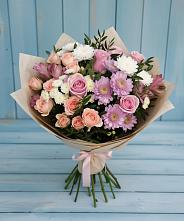 Букет цветов из:  Хризантемы, Розы и Альстромерии в Верхошижемье