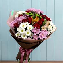 Букет цветов из:  Розы, Хризантемы и Альстромерии в Верхошижемье