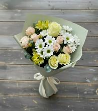 Букет цветов из:  Альстромерии, Розы и Хризантемы в Верхошижемье